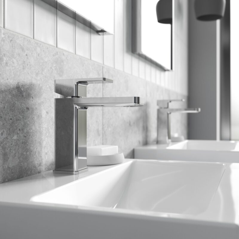 Nuie Windon Chrome Mono Basin Mixer with Push Button Waste