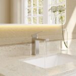 Nuie Windon Chrome Eco Mono Basin Mixer with Push Button Waste