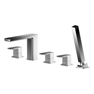 Nuie Windon Chrome 5 Hole Deck Bath Shower Mixer