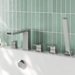 Nuie Windon Chrome 5 Hole Deck Bath Shower Mixer