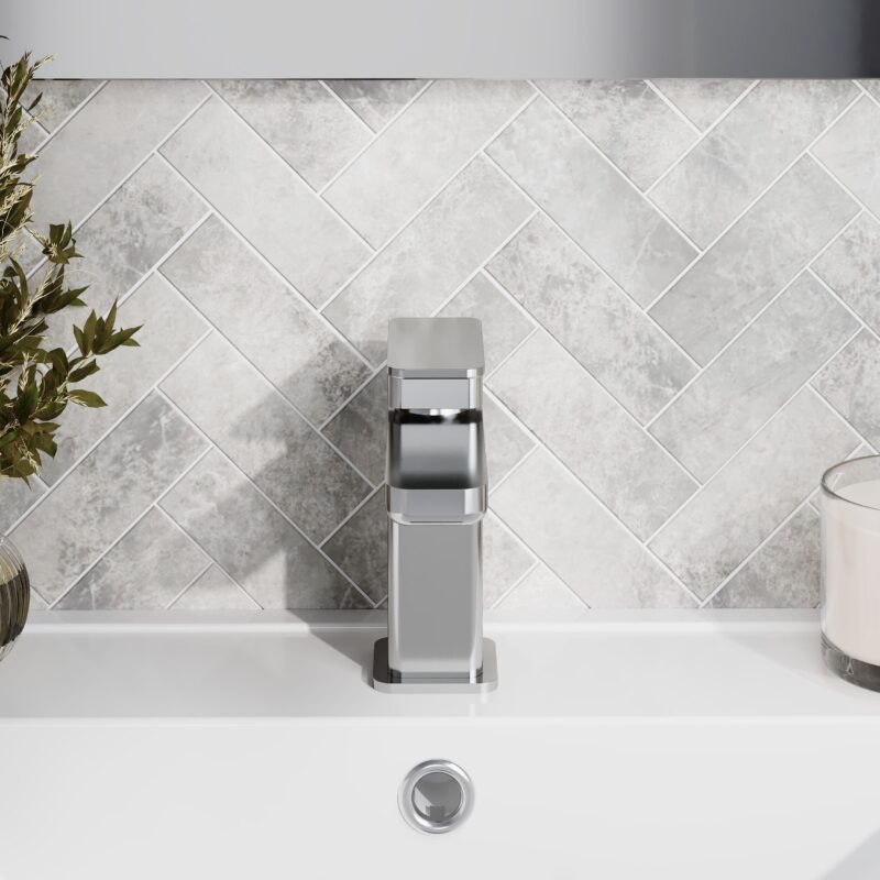 Nuie Windon Mini Basin Mixer Tap with Push Button Waste