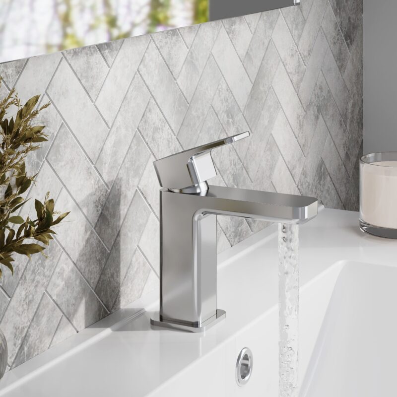 Nuie Windon Mini Basin Mixer Tap with Push Button Waste