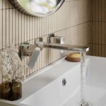 Nuie Windon Chrome 3 Hole Wall Basin Mixer