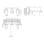 Nuie Windon Chrome 3 Hole Wall Basin Mixer