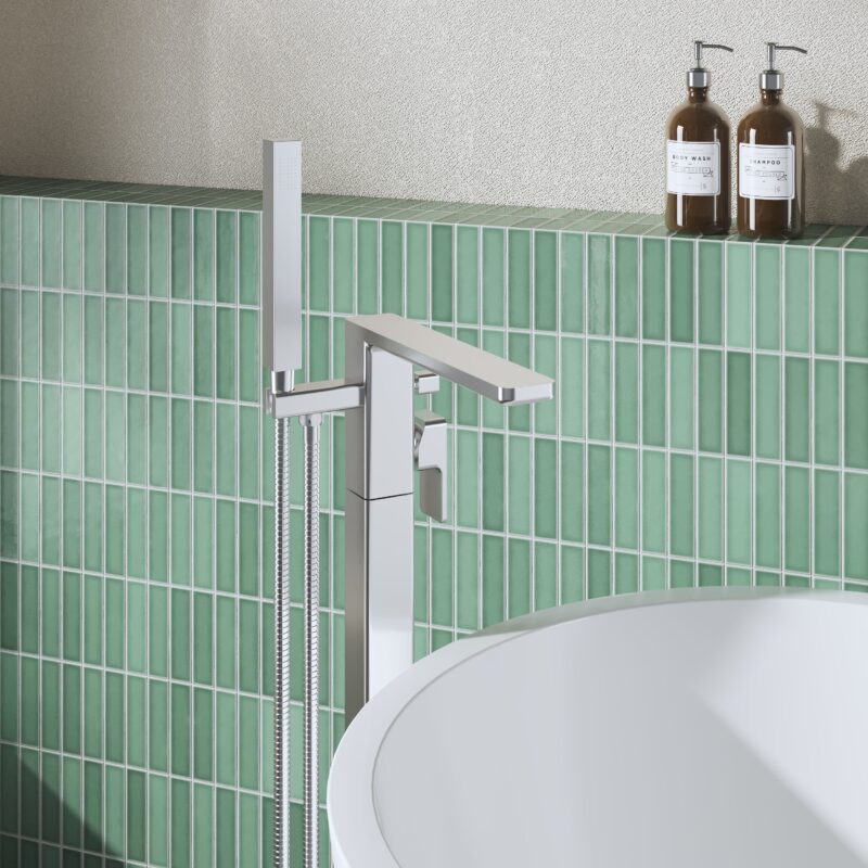 Nuie Windon Chrome Floor Standing Bath Shower Mixer