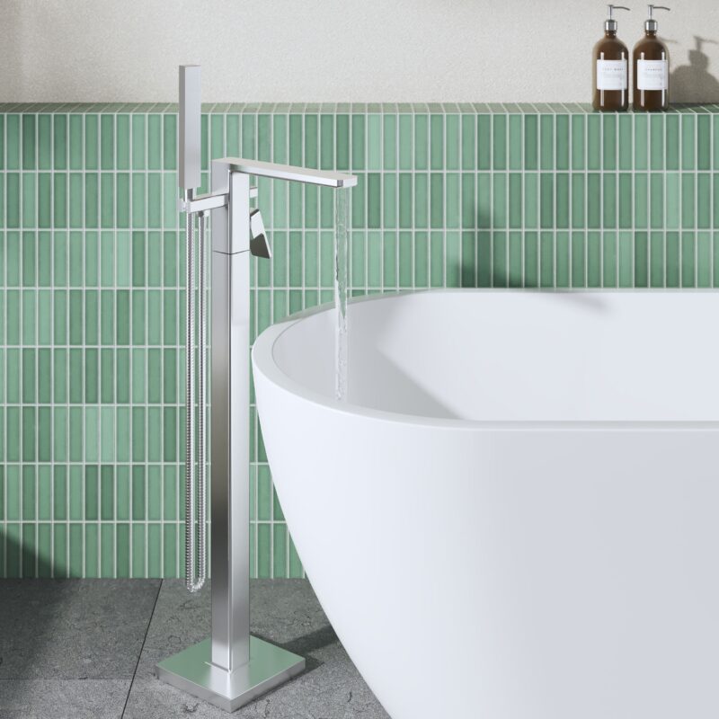 Nuie Windon Chrome Floor Standing Bath Shower Mixer