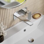 Nuie Windon Chrome 2 Hole Wall Basin Mixer with Plate
