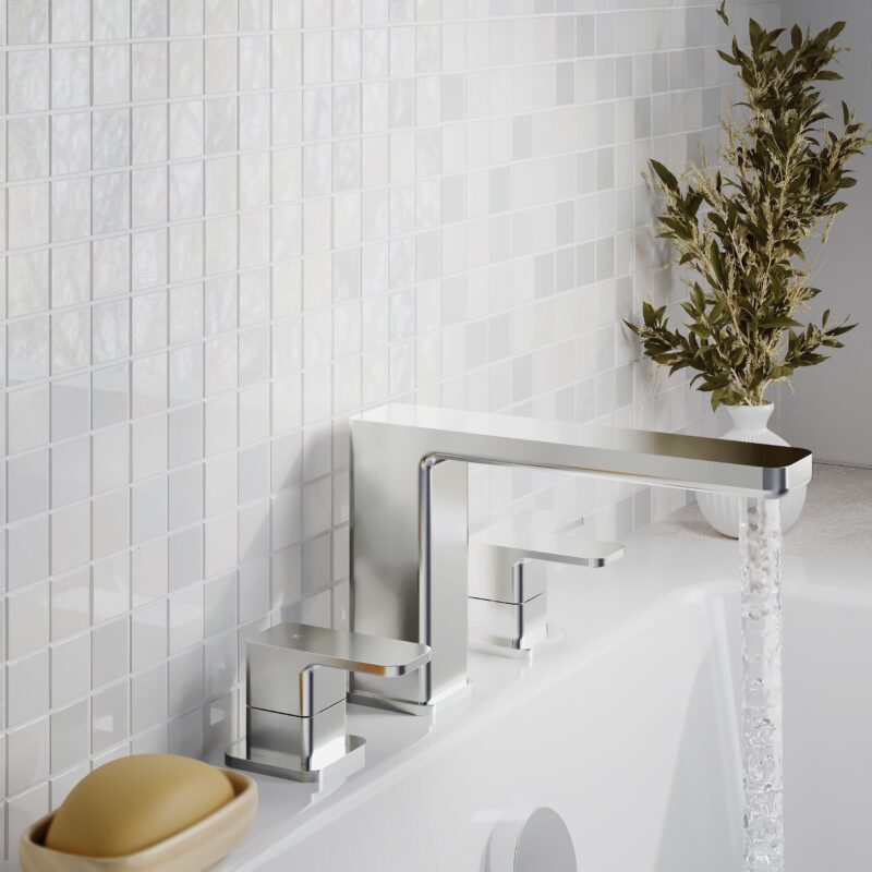 Nuie Windon Chrome 3 Hole Deck Bath Filler