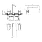 Nuie Windon Chrome 3 Hole Deck Bath Filler