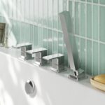 Nuie Windon Chrome 4 Hole Deck Bath Shower Mixer No Spout