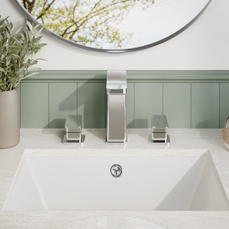Nuie Windon Chrome 3 Hole Deck Mounted Basin Mixer with Pop Up Waste
