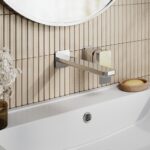 Nuie Windon Chrome 2 Hole Wall Basin Mixer