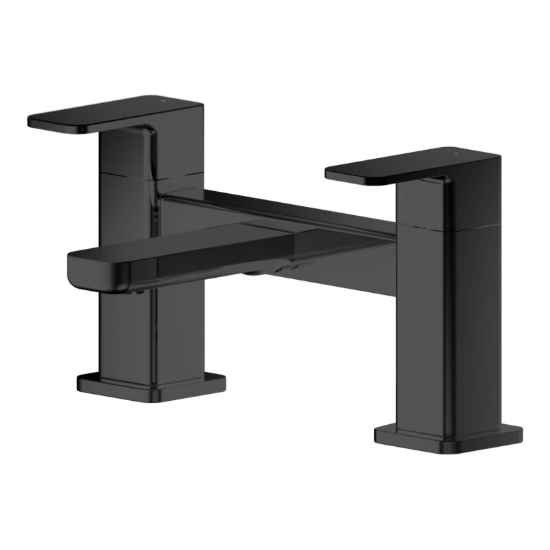 Nuie Windon Matt Black Deck Mounted Bath Filler Nuie Windon Matt Black Deck Mounted Bath Filler