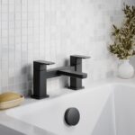Nuie Windon Matt Black Deck Mounted Bath Filler