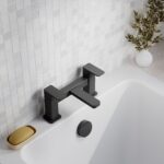 Nuie Windon Matt Black Deck Mounted Bath Filler