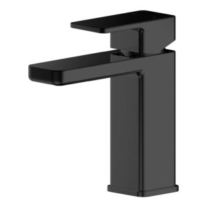 Nuie Windon Matt Black Mono Basin Mixer with Push Button Waste