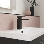 Nuie Windon Matt Black Mono Basin Mixer with Push Button Waste