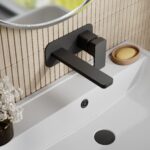 Nuie Windon Matt Black 2 Hole Wall Basin Mixer