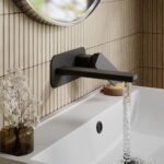 Nuie Windon Matt Black 2 Hole Wall Basin Mixer