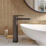 Nuie Windon Matt Black High Rise Mono Basin Mixer