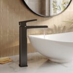 Nuie Windon Matt Black High Rise Mono Basin Mixer