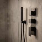 Nuie Windon Matt Black Triple Thermostatic Shower Valve with Diverter