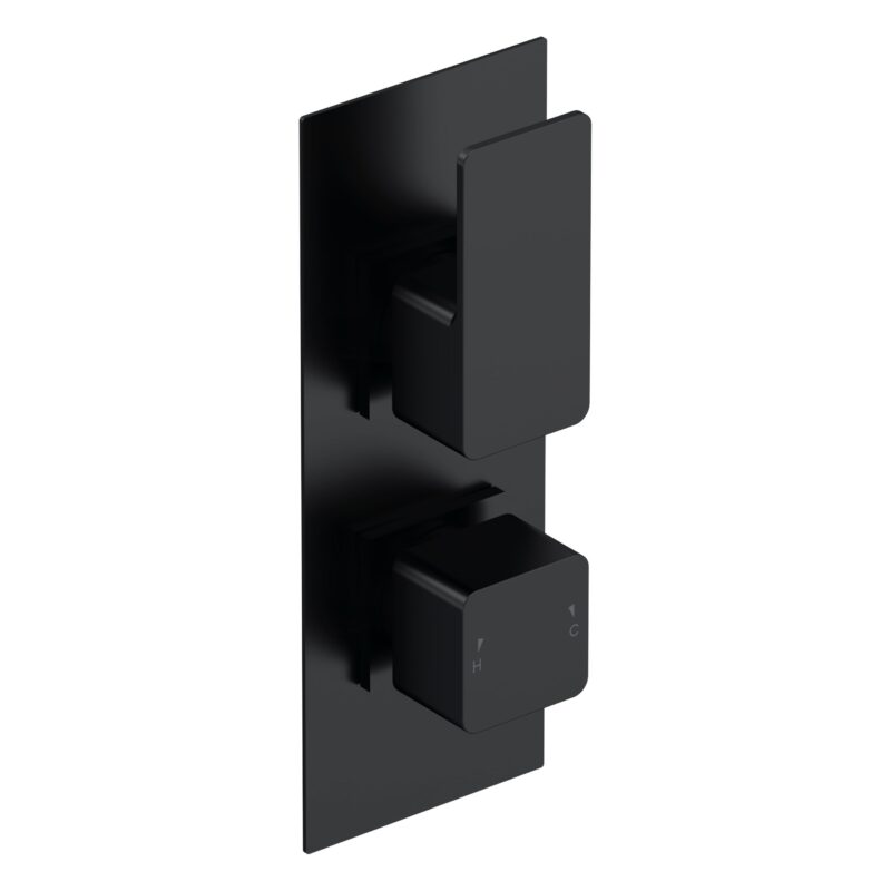 Nuie Windon Matt Black Twin Thermostatic Shower Valve with Diverter Nuie Windon Matt Black Twin Thermostatic Shower Valve with Diverter
