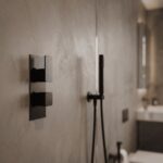 Nuie Windon Matt Black Twin Thermostatic Shower Valve with Diverter
