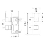 Nuie Windon Matt Black Twin Thermostatic Shower Valve with Diverter
