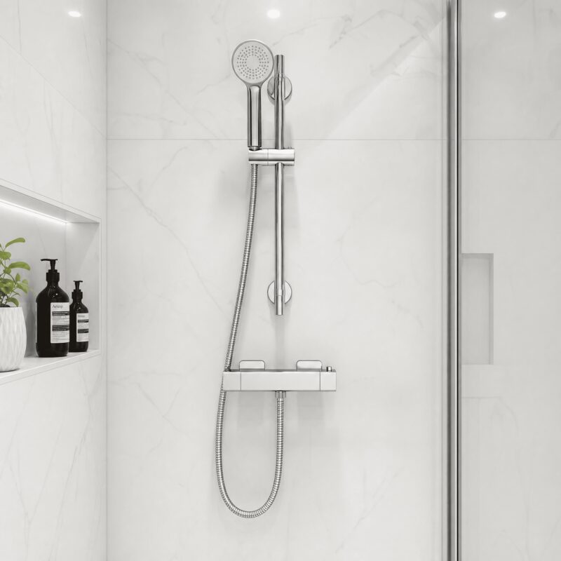 Nuie Windon Chrome Thermostatic Bar Shower Valve