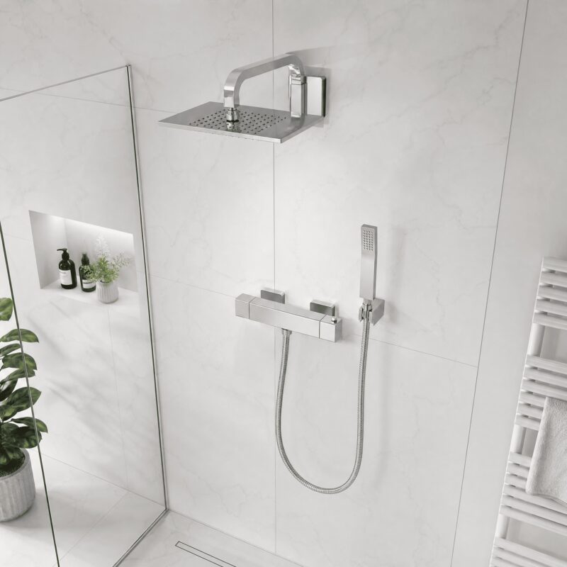 Nuie Windon Chrome Thermostatic Bar Shower Valve