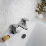Nuie Windon Brushed Pewter Deck Mounted Bath Filler