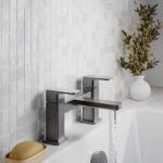 Nuie Windon Brushed Pewter Deck Mounted Bath Filler