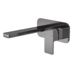 Nuie Windon Brushed Pewter 2 Hole Wall Basin Mixer
