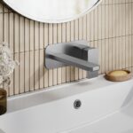 Nuie Windon Brushed Pewter 2 Hole Wall Basin Mixer