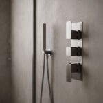 Nuie Windon Brushed Pewter Triple Thermostatic Shower Valve