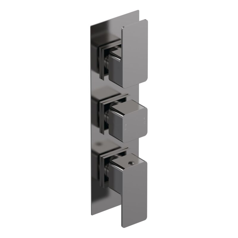 Nuie Windon Brushed Pewter Triple Thermostatic Shower Valve with Diverter Nuie Windon Brushed Pewter Triple Thermostatic Shower Valve with Diverter