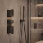 Nuie Windon Brushed Pewter Triple Thermostatic Shower Valve with Diverter