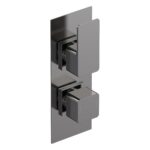Nuie Windon Brushed Pewter Twin Thermostatic Shower Valve