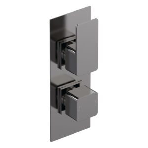 Nuie Windon Brushed Pewter Twin Thermostatic Shower Valve