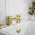 Nuie Windon Brushed Brass Deck Mounted Bath Filler