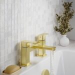 Nuie Windon Brushed Brass Deck Mounted Bath Filler