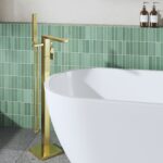 Nuie Windon Brushed Brass Freestanding Bath Shower Mixer