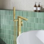 Nuie Windon Brushed Brass Freestanding Bath Shower Mixer