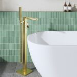 Nuie Windon Brushed Brass Freestanding Bath Shower Mixer