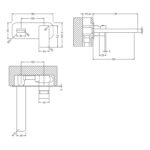 Nuie Windon Brushed Brass 2 Hole Wall Basin Mixer