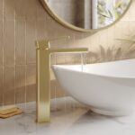Nuie Windon Brushed Brass High Rise Mono Basin Mixer