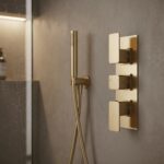 Nuie Windon Brushed Brass Triple Thermostatic Shower Valve