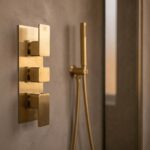 Nuie Windon Brushed Brass Triple Thermostatic Shower Valve