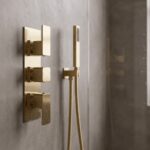 Nuie Windon Brushed Brass Triple Thermostatic Shower Valve